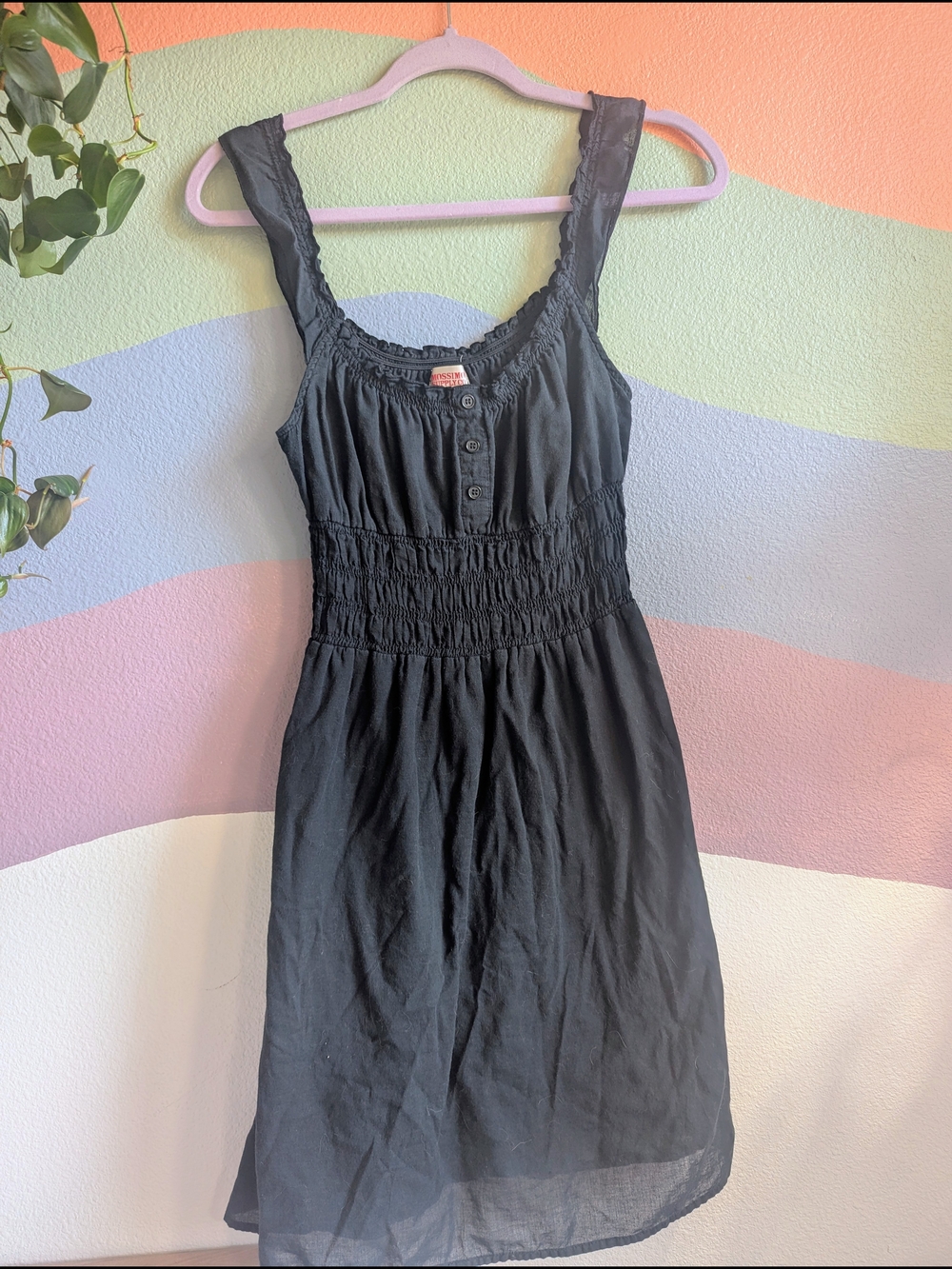 Mossimo Supply Co. Black Sleeveless Boho Smocked-Waist Midi Dress